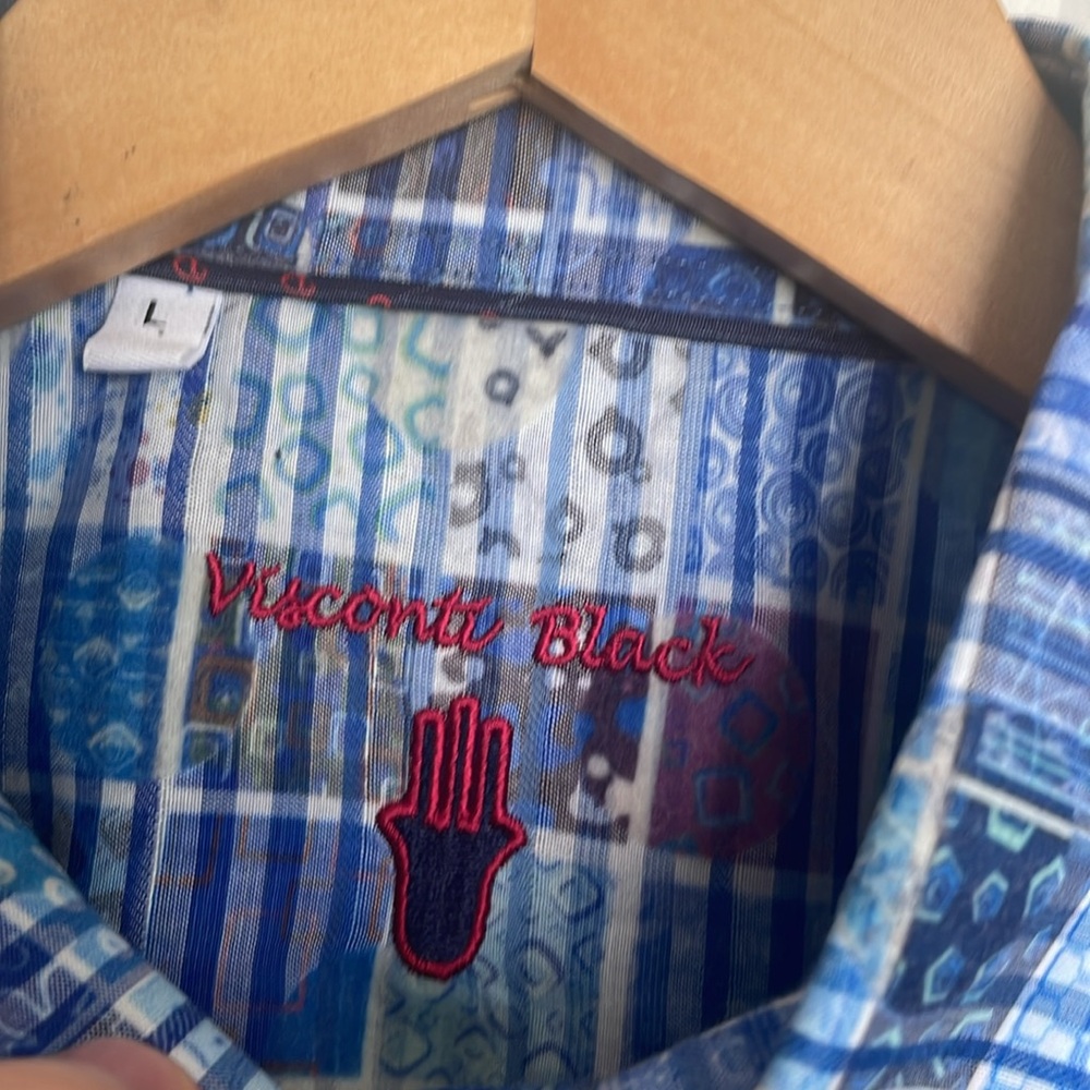 Visconti Black - Blue Patchwork Checkered Dress S… - image 2